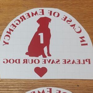 In Case of Emergency Pet Window Stickers/Decal